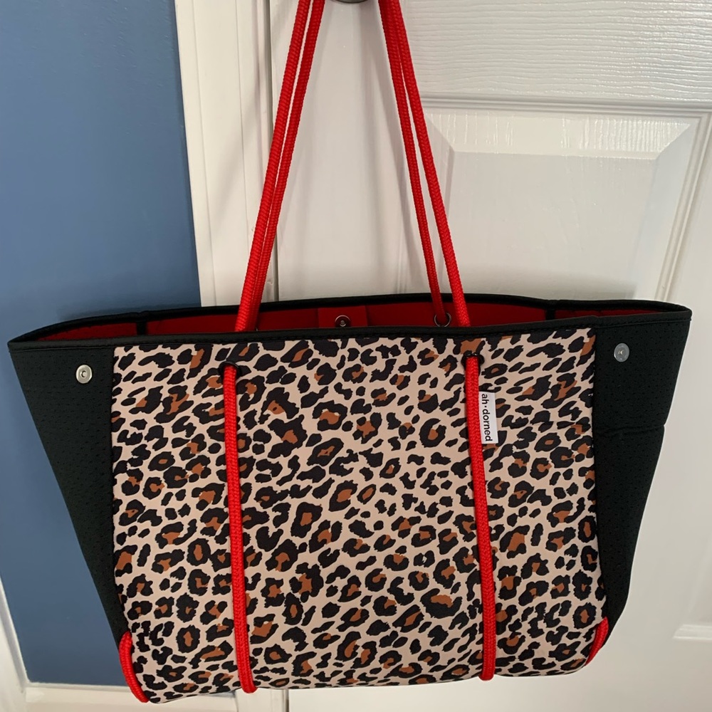 Ah-dorned Neoprene Leopard Tote